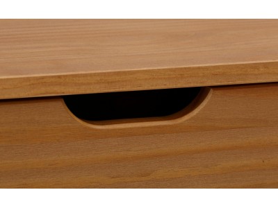 cômoda de madeira maciça com 5 gavetas acabamento em cera marrom yucatan | Coleção Docstock